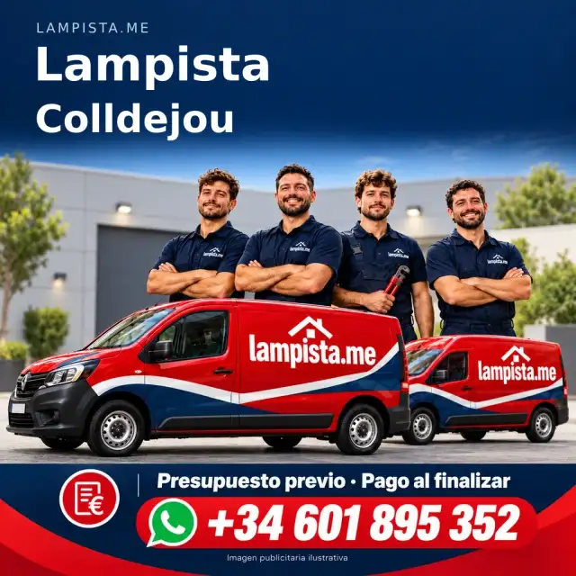 Imagen publicitaria ilustrativa: fontanería y electricidad en Colldejou. Lampista.me, +34 601 895 352