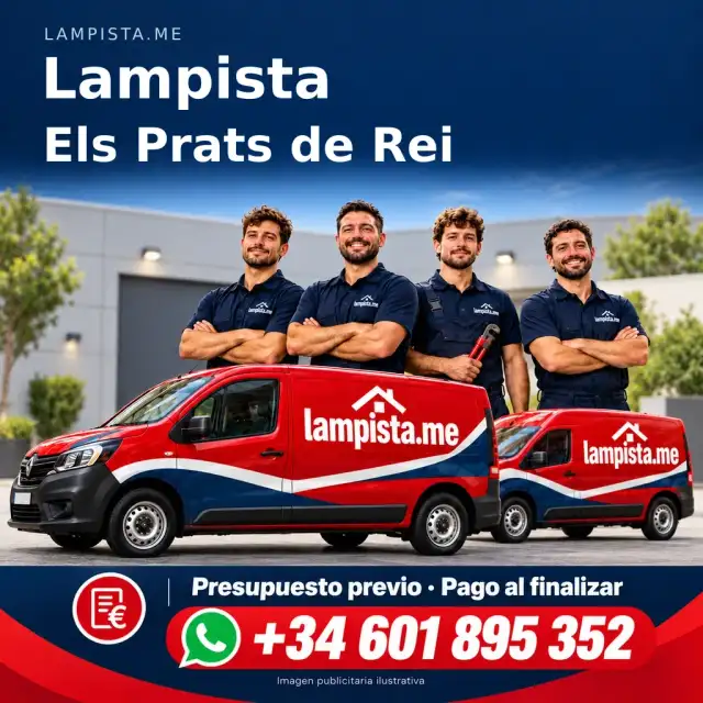 Imagen publicitaria ilustrativa: fontanería y electricidad en Els Prats de Rei. Lampista.me, +34 601 895 352