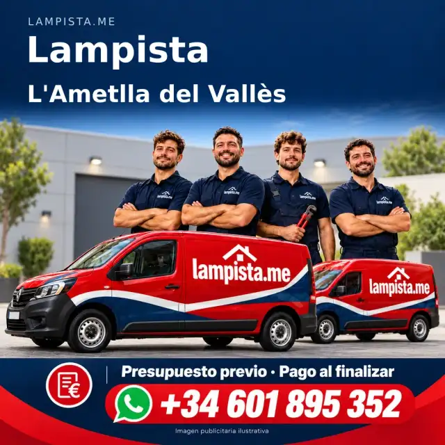 Imagen publicitaria ilustrativa: fontanería y electricidad en L'Ametlla del Vallès. Lampista.me, +34 601 895 352