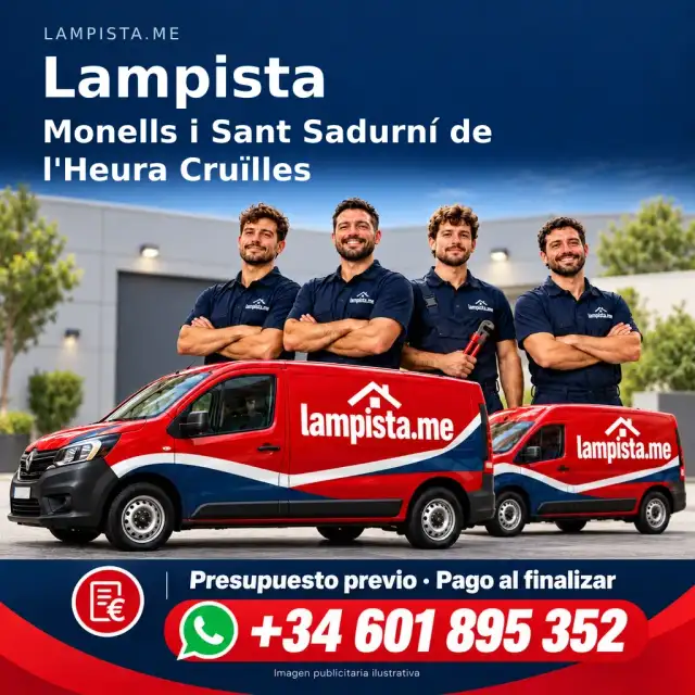 Imagen publicitaria ilustrativa: fontanería y electricidad en Monells i Sant Sadurní de l'Heura Cruïlles. Lampista.me, +34 601 895 352