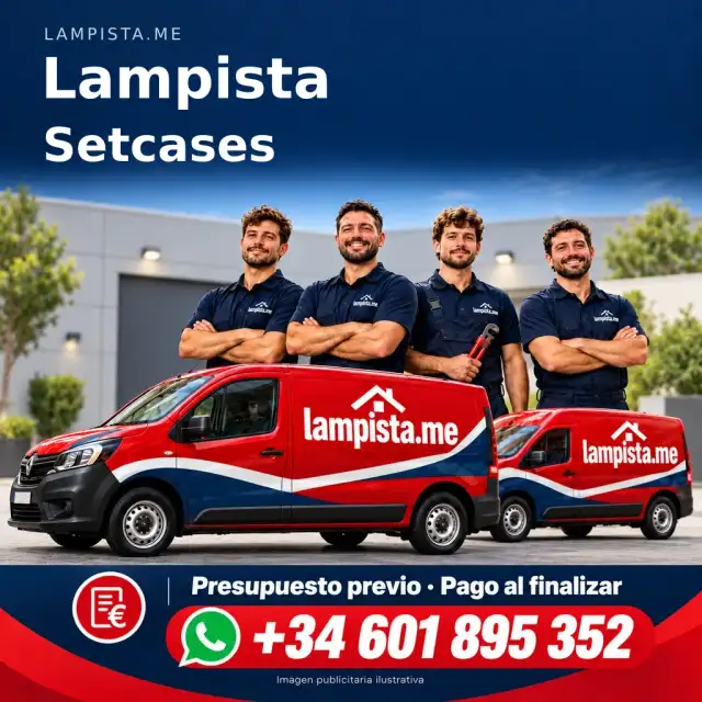 Imagen publicitaria ilustrativa: fontanería y electricidad en Setcases. Lampista.me, +34 601 895 352