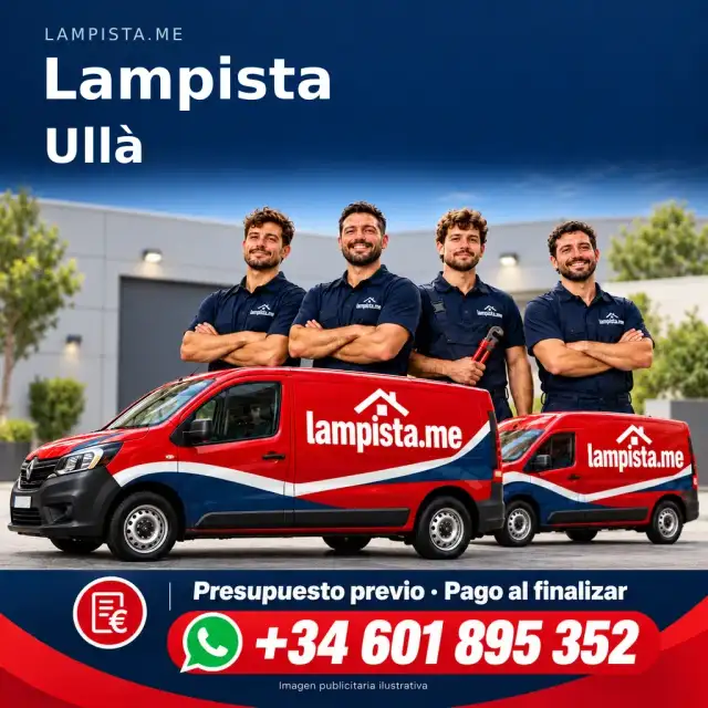 Imagen publicitaria ilustrativa: fontanería y electricidad en Ullà. Lampista.me, +34 601 895 352