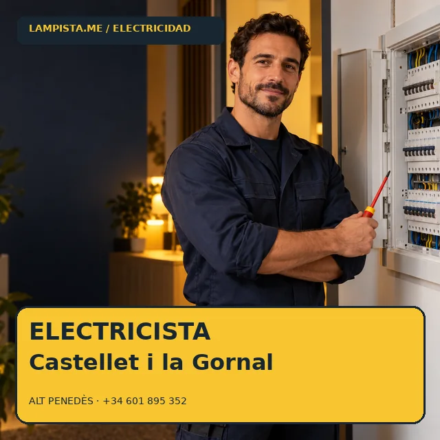 Electricista Castellet i la Gornal: imagen publicitaria ilustrativa de un técnico electricista