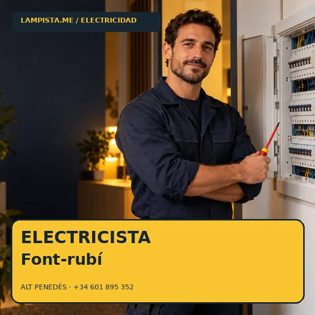 Electricista Font-rubí: imagen publicitaria ilustrativa de un técnico electricista