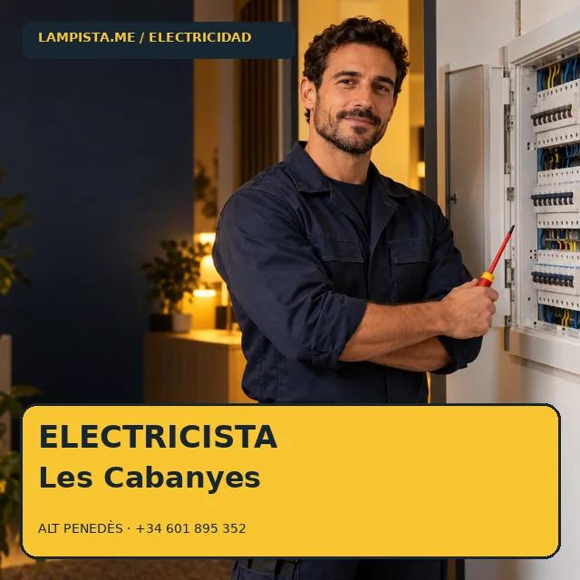 Electricista Les Cabanyes: imagen publicitaria ilustrativa de un técnico electricista