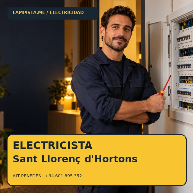 Electricista Sant Llorenç d'Hortons: imagen publicitaria ilustrativa de un técnico electricista