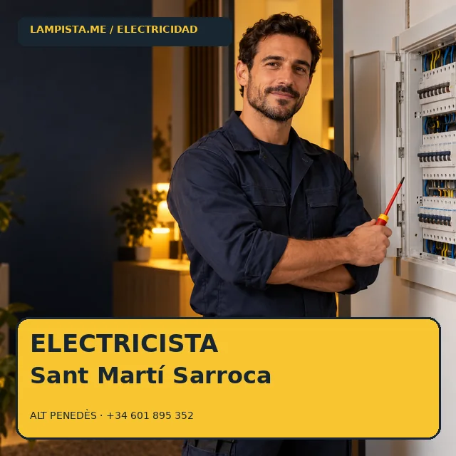Electricista Sant Martí Sarroca: imagen publicitaria ilustrativa de un técnico electricista