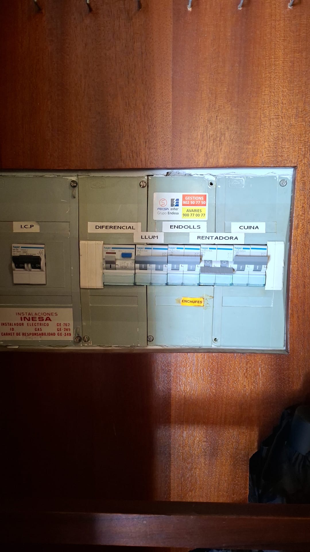 Cuadro eléctrico después de la intervención en Girona